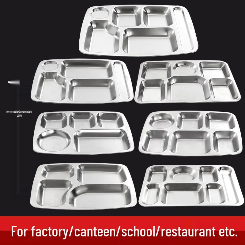 LIJIA FITMENT Stainless Steel Deep 5-Compartment Meal Tray