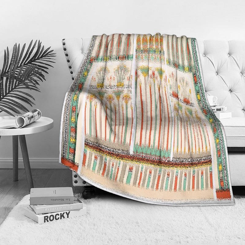 Egyptian Revival Pattern Blanket Vintage Tribal Ethnic Decorative Throw Blanket for Sofa Bed Couch Gift