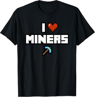 I Love Miners Shirt | I Heart Miners | Mine Funny Gamer T-Shirt Unisex T-Shirt