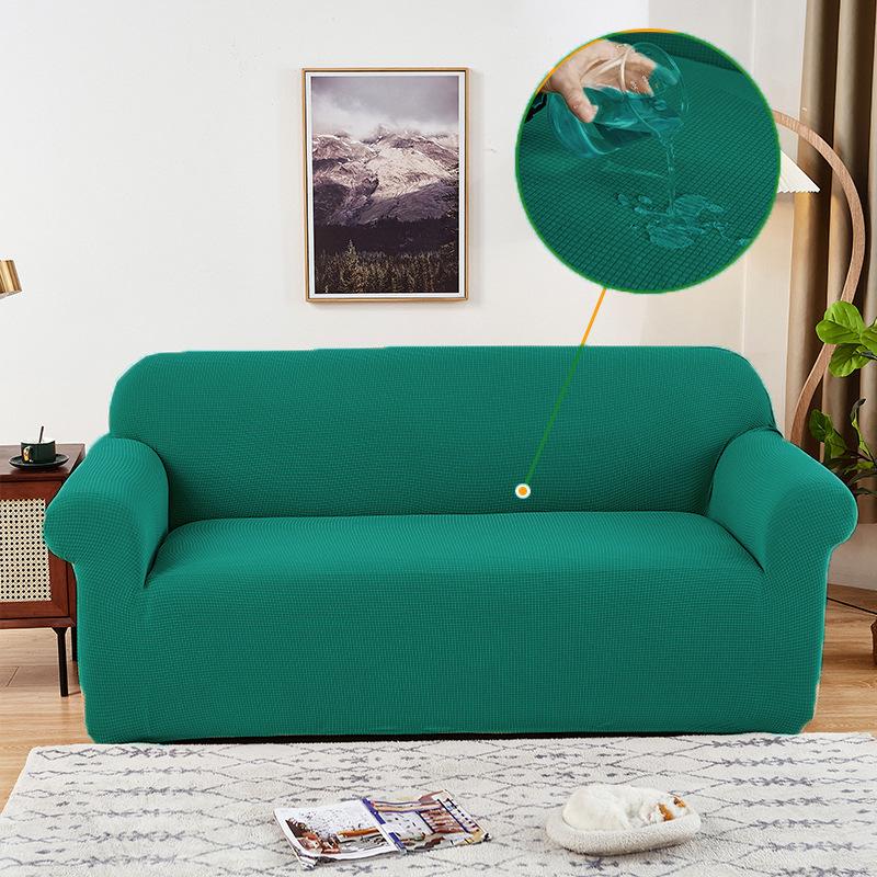 Elastic Solid Color Waffle Waterproof Sofa Cover Living Room Princess Sofa Cushion Cover Sofa Towel Home Protective Cover