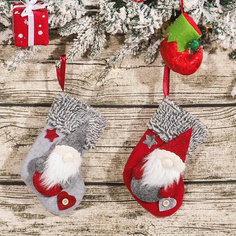 1 PC Adorable Santa Claus Dolls Hanging Decoration Christmas Stockings Small Size