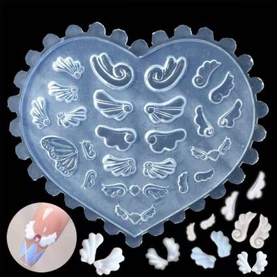 Silicone Mold for Nails: Angel Wings, Strawberry, Cherry, Bow, and Letters