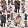Cozy Women 2 Piece Tracksuit Set With Long Sleeve Sweatshirt And Long Pants
