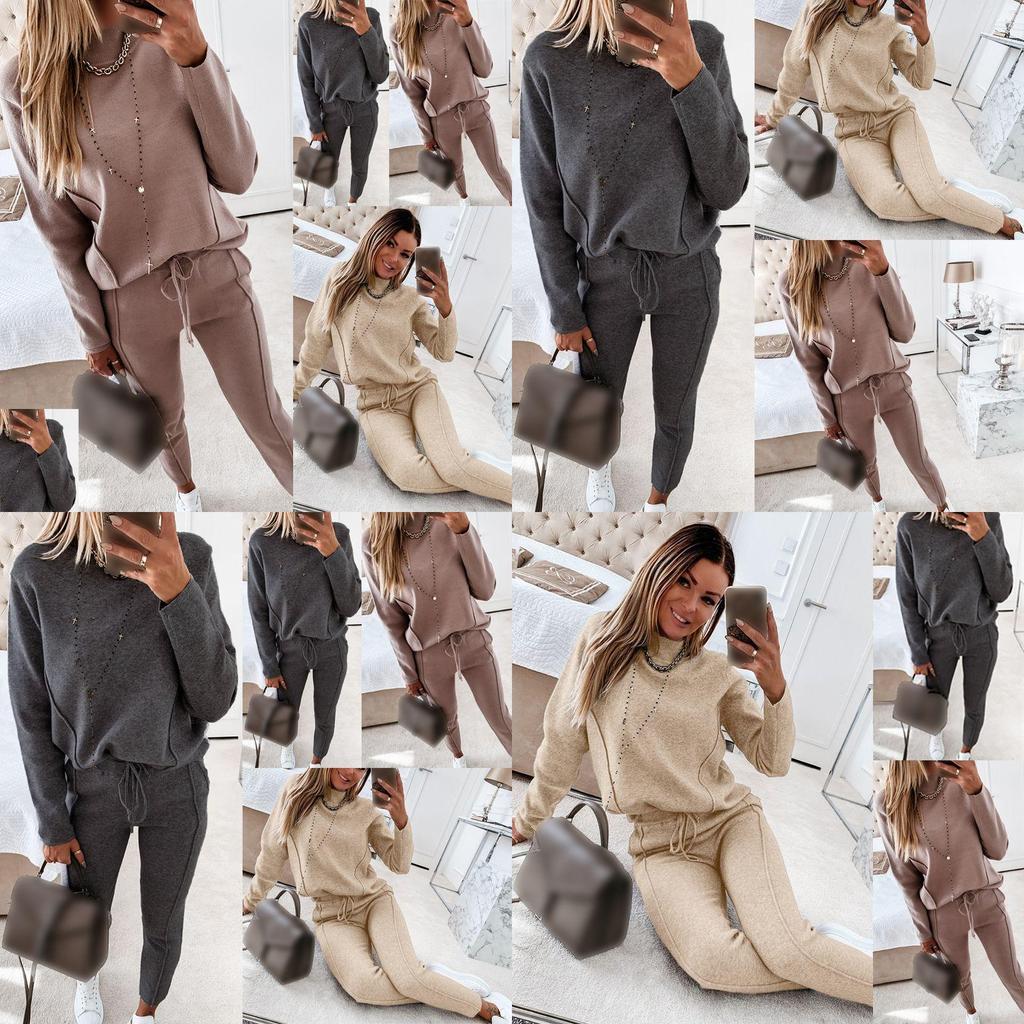 Cozy Women 2 Piece Tracksuit Set With Long Sleeve Sweatshirt And Long Pants