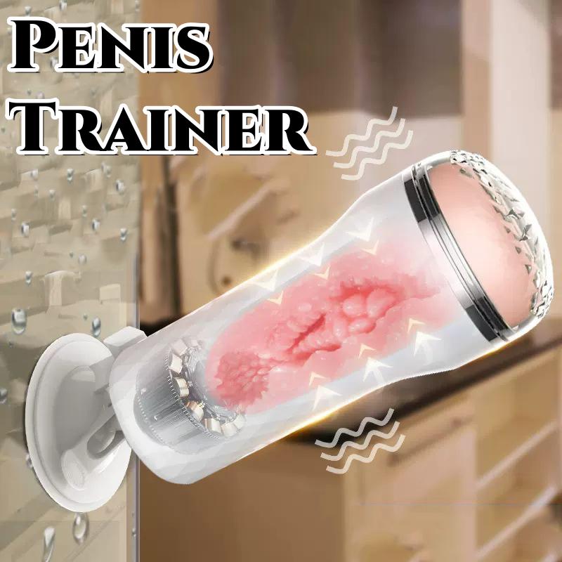 Penis Trainer Male Masturbator Suction Cup Simulation Texture Delayed Ejaculation Adult Sex Toy For Men