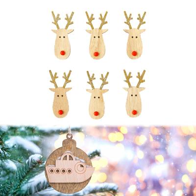 6 Stück Weihnachtsbaum Anhänger Holzanhänger Ornament für Festivalatmosphäre