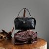 Autumn and Winter New High-end Boston Bag, Light Luxury First Layer Pleated Cowhide Leather Women's Bag, Clutch Pattern Pillow Bag