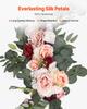 VEVOR Artificial Wedding Arch Flowers Kit, Pink Wedding Arch Flowers with Drapes Kit (Pack of 5) - 2 Pcs Floral Arrangement, 3 Pcs Sheer Drapes