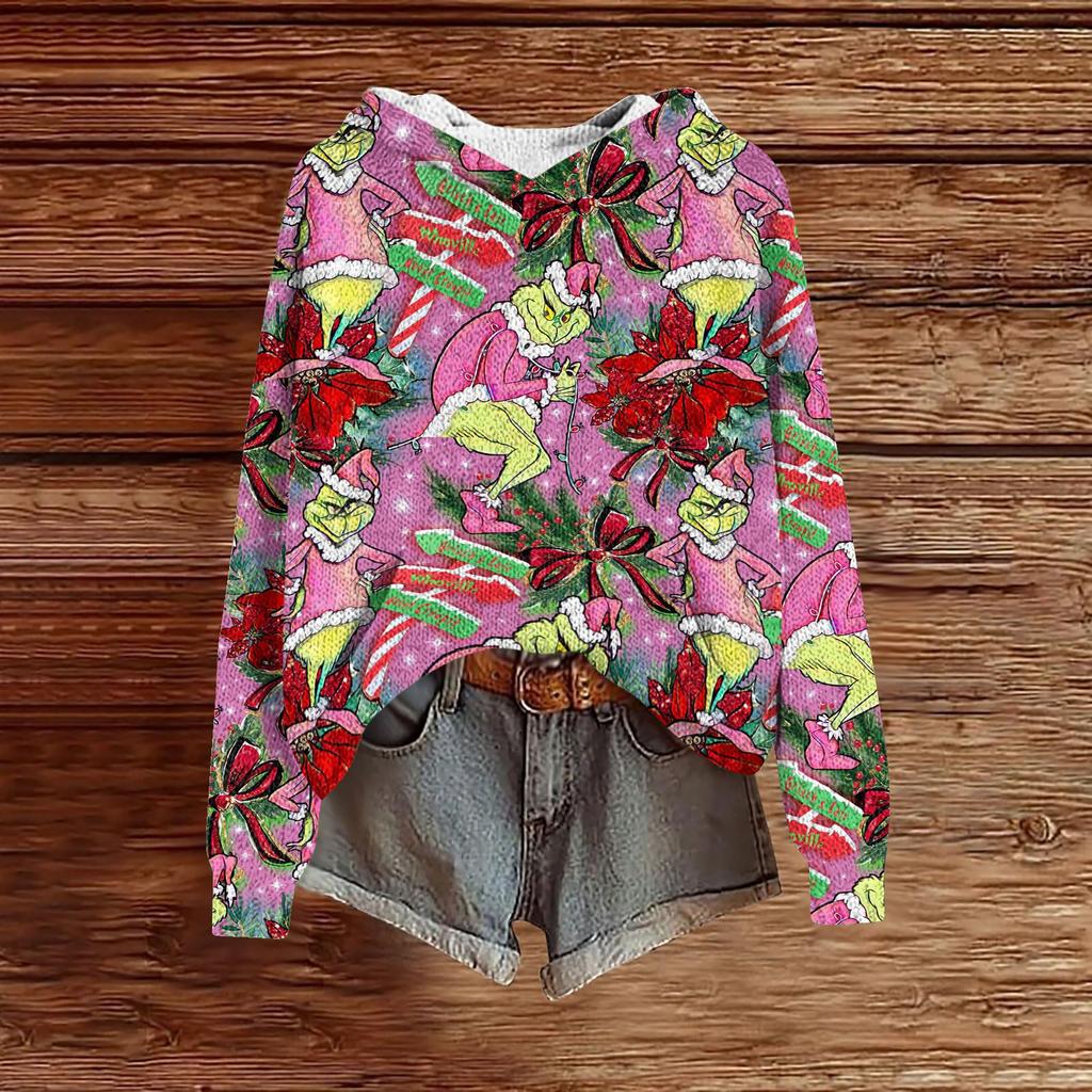 Sweatshirts For Women Knit Sweater Cute Shirt Fall Pullover Hooded Sweatshirt