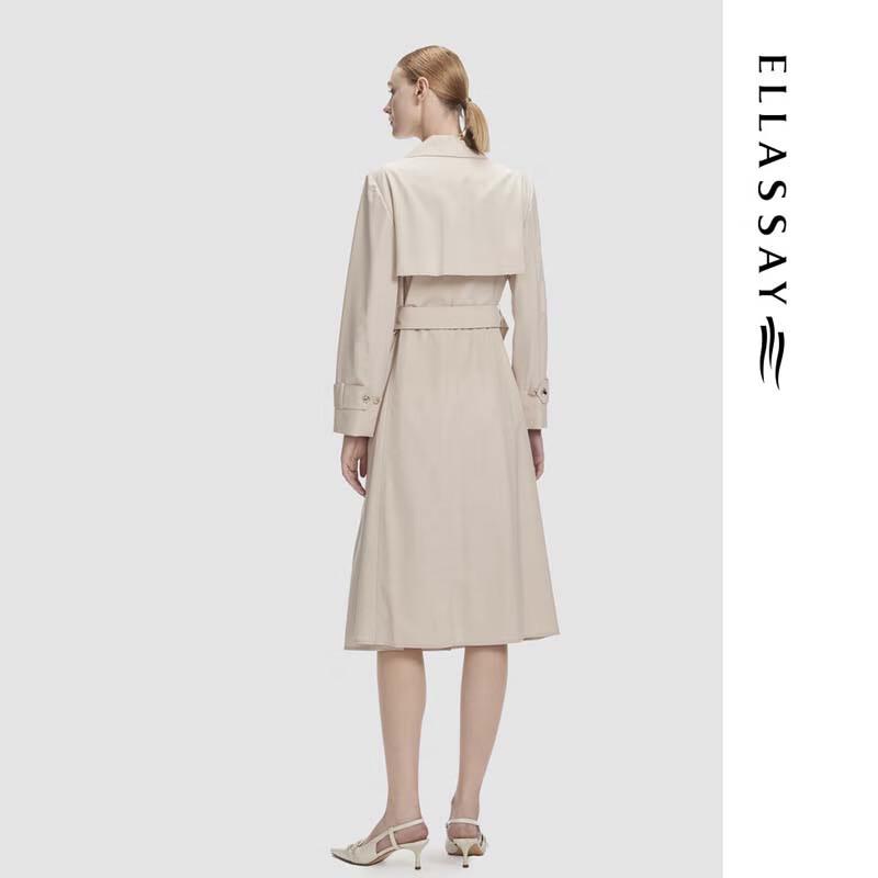 ELLASSAY Women's Slimming Mid-Length Trench Coat