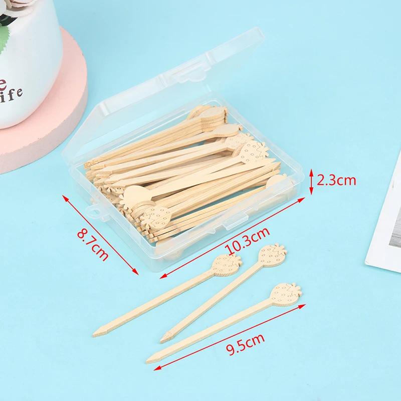 36 Pcs Disposable Bamboo Skewers Food Picks Buffet Cupcake Fruit Fork Party Cake Dessert Salad Vegetable Sticks Toothpick Tools