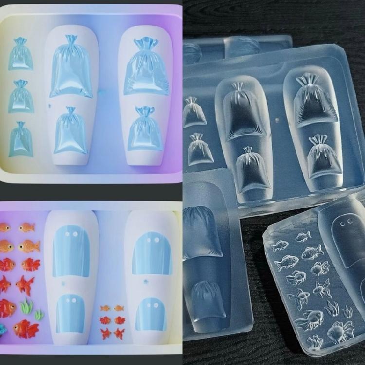 Small Art Accessories Molds Goldfish Series Nail Designing Moulds Nail Embellishment Molds for Delicate Manicure Designs