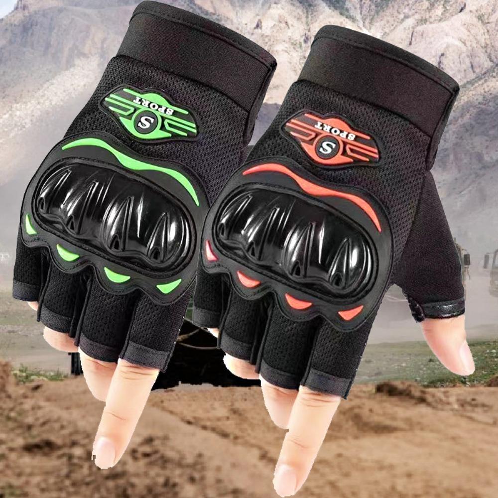 

Locomotive half-finger gloves motorcycle gloves One Size