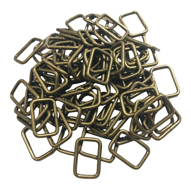 100Pcs Rectangle Rings Buckles 20mm 25mm 32mm 38mm Metal Webbing Rings Bag Strap Connectors for Webbing Strap Pet Collar