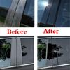 6Pcs Car Door Window Pillar Trim Cover Stickers Glossy Black Auto Exterior Accessories for Volkswagen Jetta