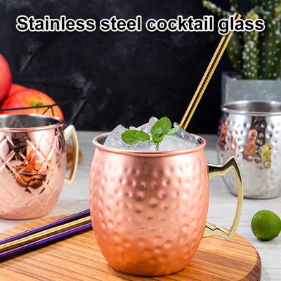 500ml Moscow Mule Kupferbecher Wodka Bier Weinglas Cocktailbecher Reisebar Trinkgeschirr Werkzeuge Kreativer Metallbecher Bar Trinkgeschirr