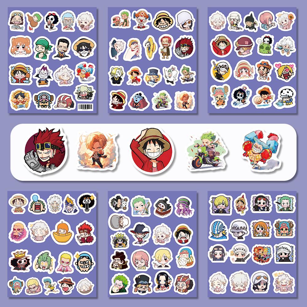 103 Japanese Anime Stickers: One Piece Luffy Graffiti Character Decals for Phone Cases.