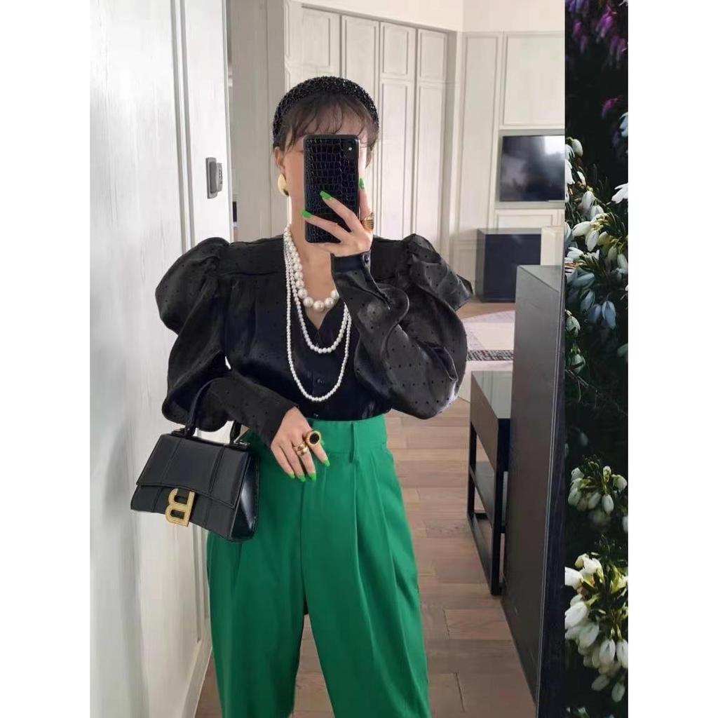 Triple layer stacked glass bead long necklace wedding dress street shot cheongsam sweater chain Internet celebrity explosion female