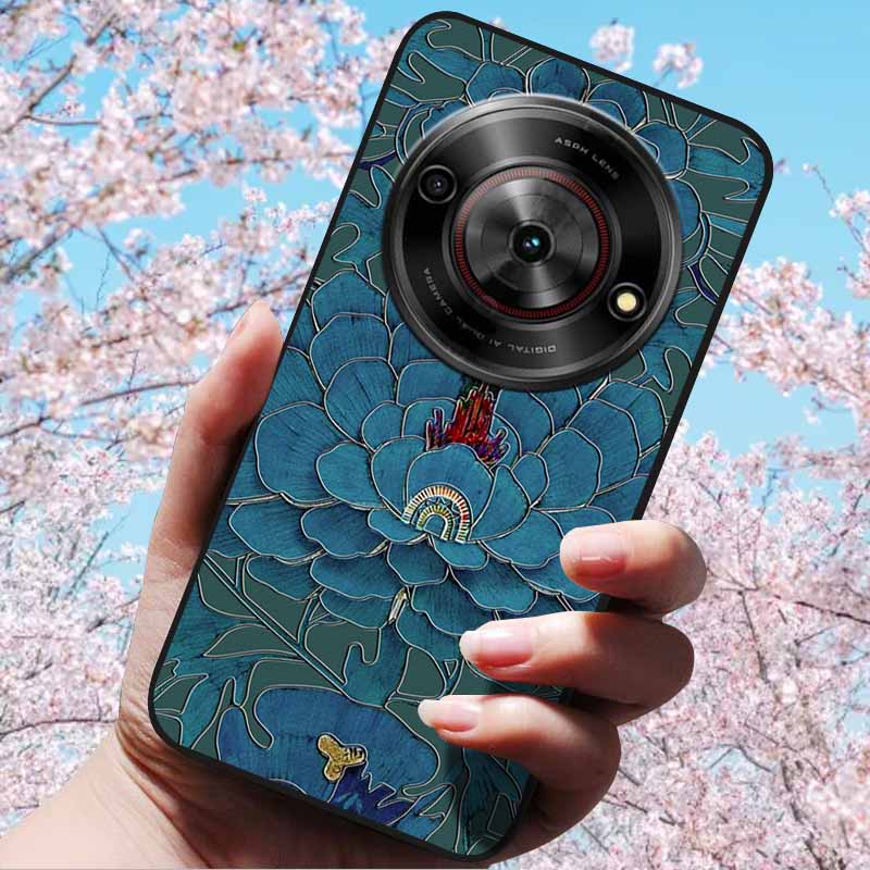 For ZTE Blade A75 5G 6.6" Cases 3D Relief Flower Soft Silicone Luxury Cover for ZTE Blade A75 5G 3D Phone Cases ZTE Blade Z2357N