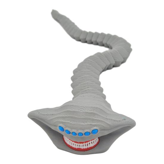 

3D-печатная игрушка морское существо с подвижными суставами Фигурка глубоководного животного Артикулированная Мифический океанский хищник Модель Декорация Орнамент S светло-серый