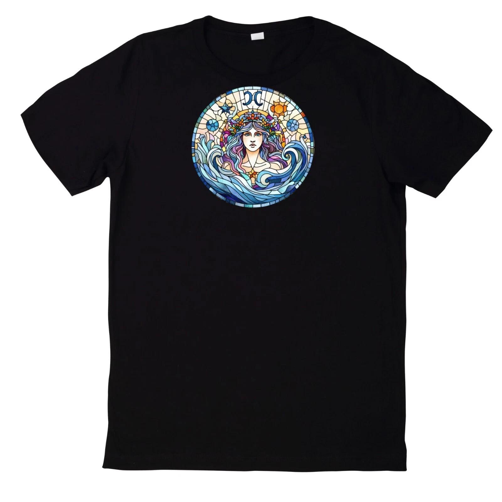 T-Shirt Sternzeichen Buntglas Motiv Baumwolle L