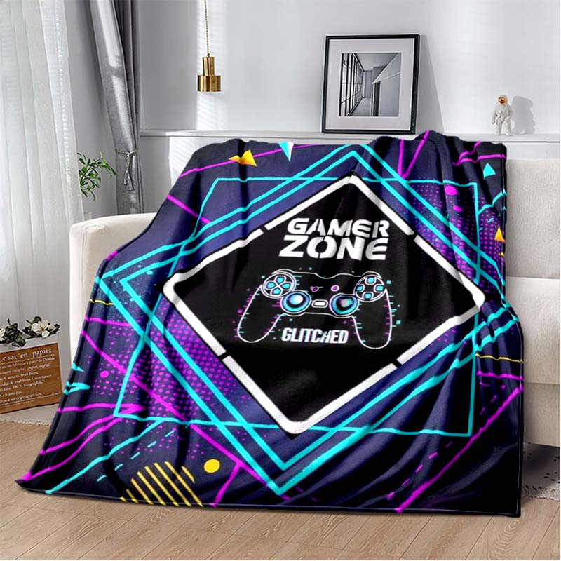 Gaming Flannel Blanket Gamer Gamepad Throw Blanket 3D Print Ultra Soft Home Decor Comfortable Bedding For Sofa Bed Couch Travel