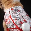 Halloween Dog Dress, Bloody Spider - Web Print Outfit with Skull Headpiece, Spooky and Adorable Dress for Small Dogs Cats Pets