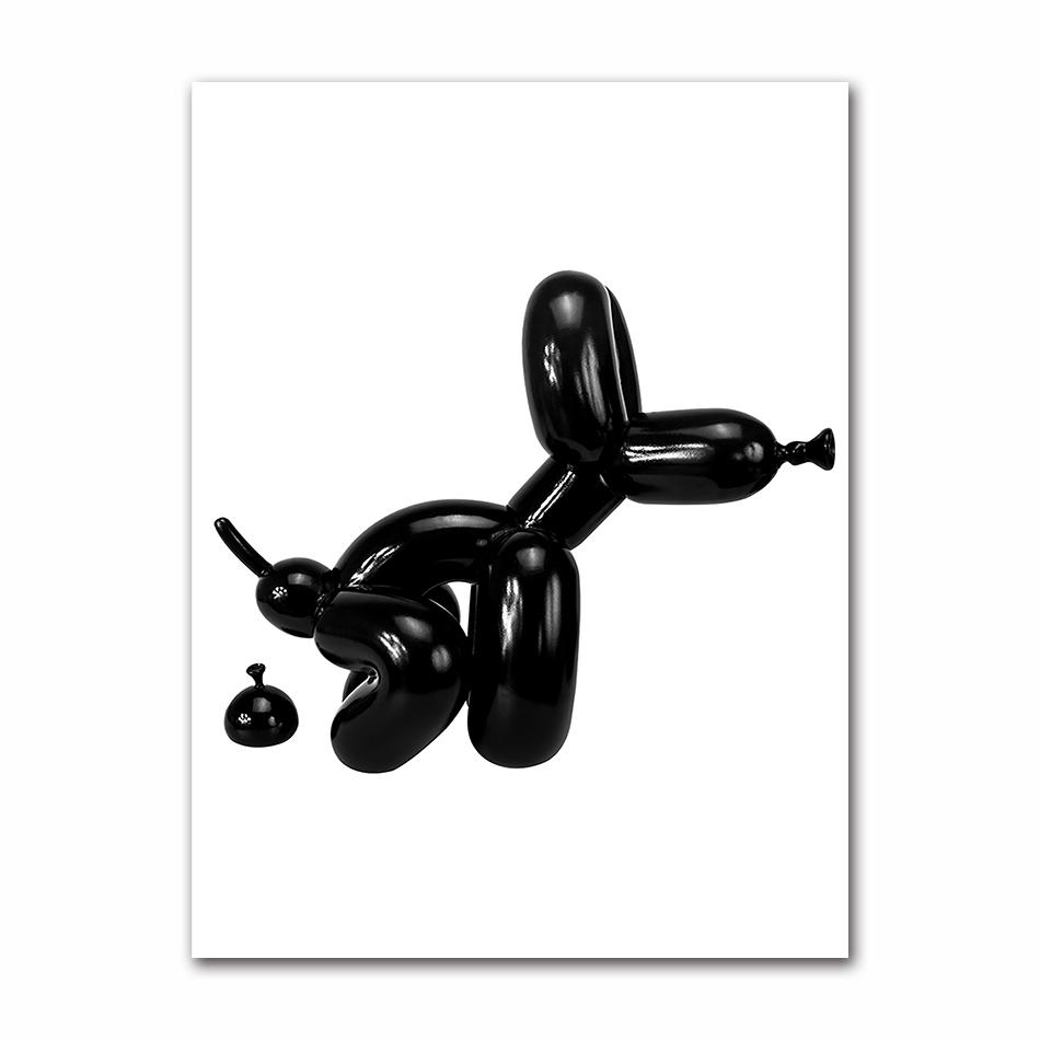 Posters for Wall Home Decoration Contemporary Art Picture Painting Balloon Dog Print Modern Poster Bathroom  Toilet Sign