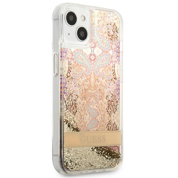 Guess Guhcp13Slflsd Iphone 13 Mini 5,4 Złoty/Gold Hardcase Paisley Liquid Glitter
