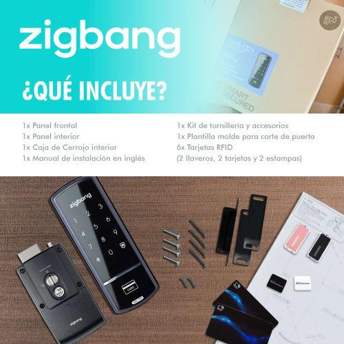 ZIGBANG SHS-1321 Metal Lock with Touchscreen Smart Deadbolt, Up To 20 Persons, Easy Opening with Master Password and RFID Card, Automatic Closure, Fir