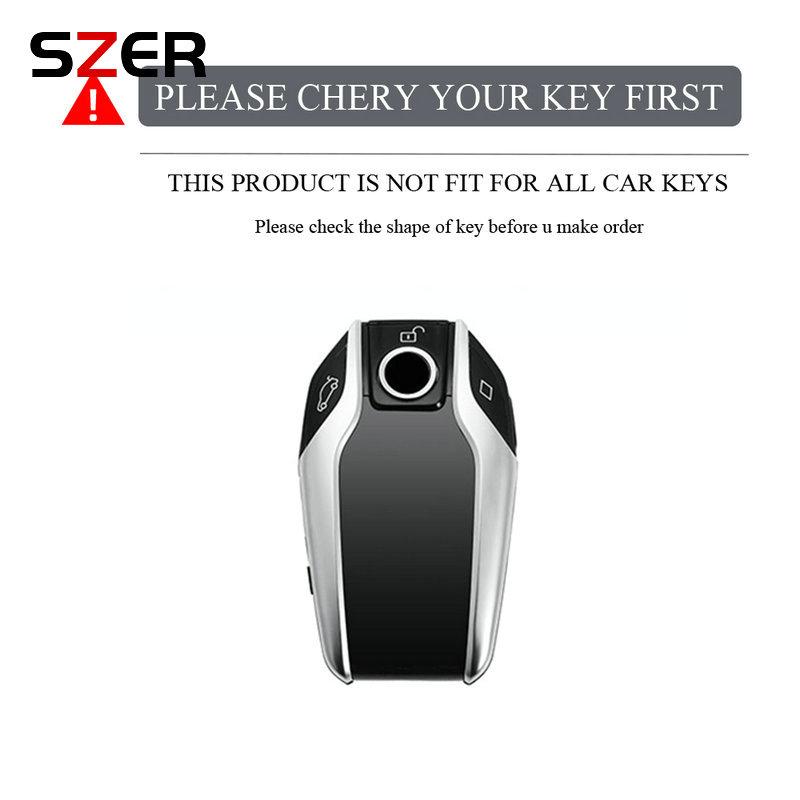 Alloy Leather Car Key Case Cover Keychain for Bmw 5 6 7 Series 530le Gt X3 X4 730li 740 G12 G30 G31 G32 I8 I12 I15 Accessories