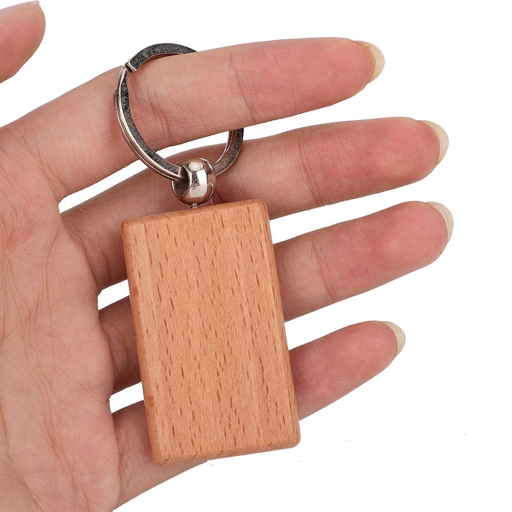 10PCS Beech Wood Key Chain Key   Keychains   Clothing Bag Decoration