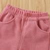 Kids Thicken Trousers Winter Clothes Warm Children's Bottom Corduroy Solid Color Girl's Winter Flare Pants For Baby Girls
