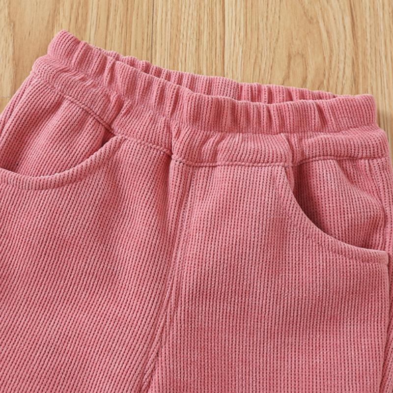 Kids Thicken Trousers Winter Clothes Warm Children's Bottom Corduroy Solid Color Girl's Winter Flare Pants For Baby Girls