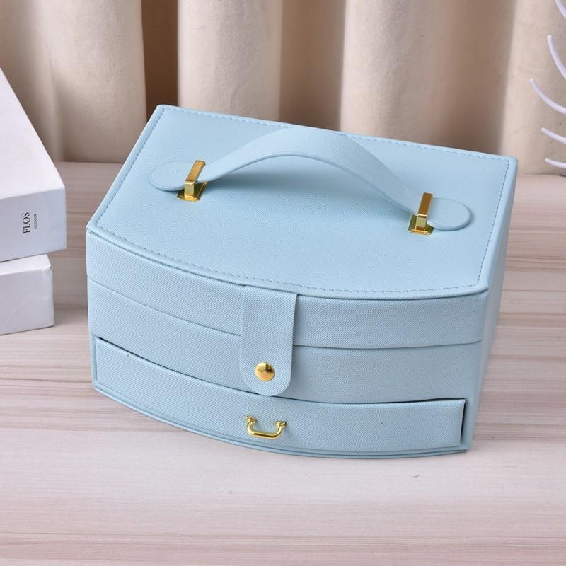 Large Capacity Minimalist Jewelry Organizer Box With Multi-Layer Storage Necklaces Earrings Rings