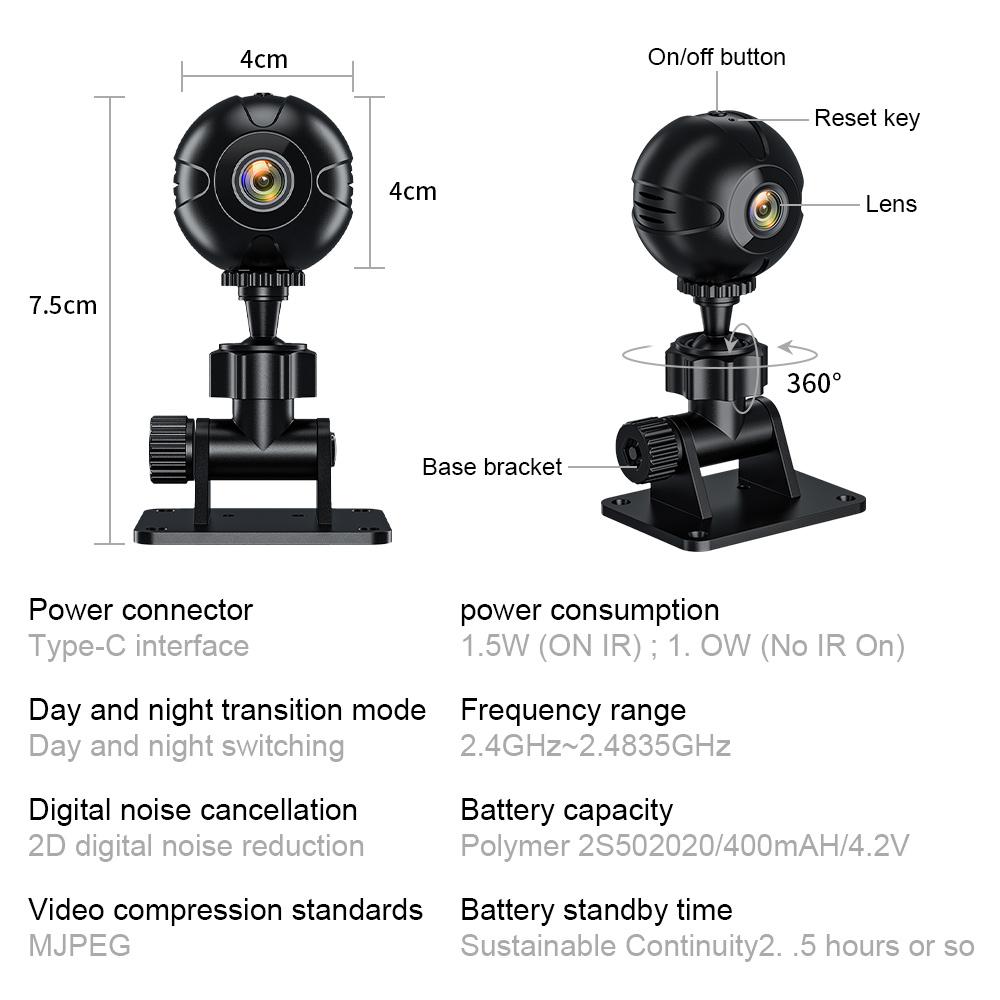 WiFi Wireless IP Camera Mobile Monitor HD Night Vision Baby Remote Monitor Camera Security Infrared Bicycle Recorder