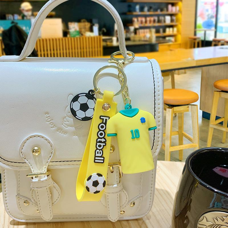 World Cup Double-Sided Football Shirt Keychain Souvenir Pendant Schoolbag Pendant Car Key Chain Small Gift