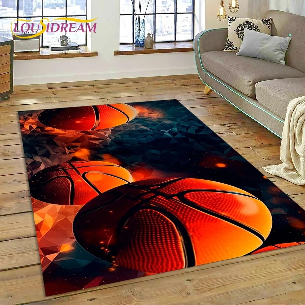 Lastest Basketball Court Frame Cartoon Rug Carpet for Living Room Bedroom Home Decor,Non-slip Decoration for Sofa Doormat Gifts