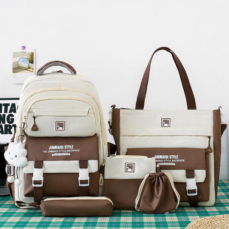 Schoolbags for Children Elementary School Students  Girls Junior High School Students  High School Five Piece Backpack