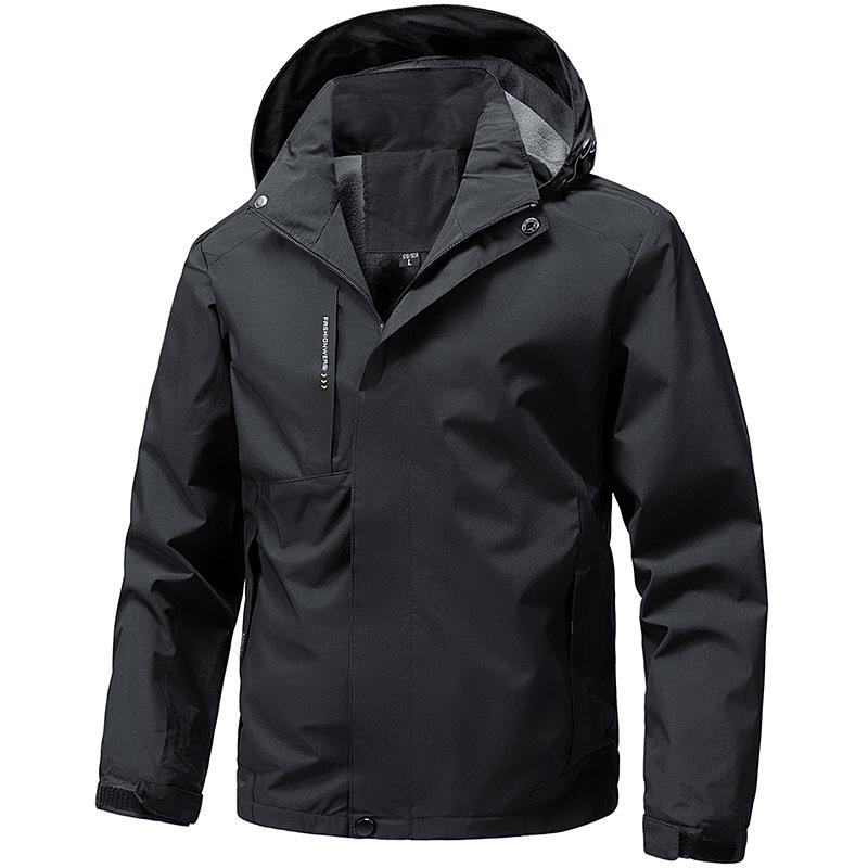 

Men s Outdoor Softshell Jacket - Detachable, Windproof & Waterproof, Trendy Mountaineering & Casual Sports Outerwear 5XL чорний