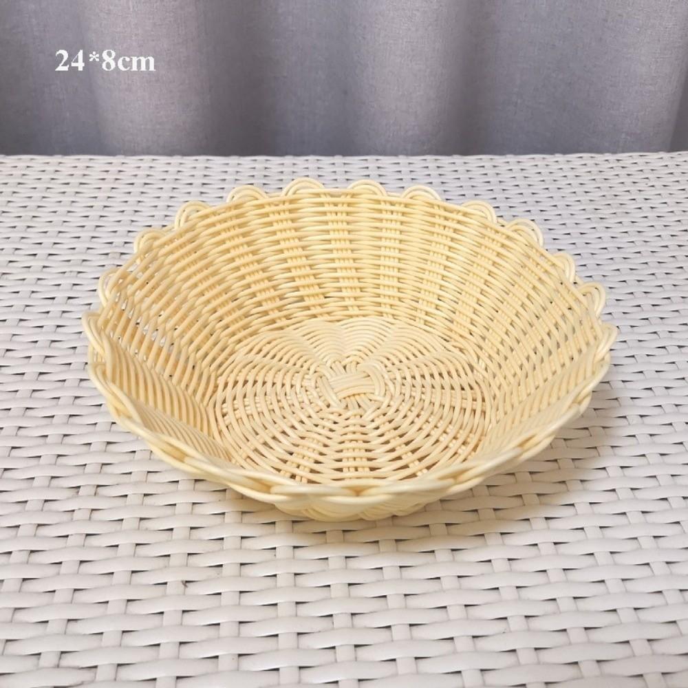 Hardness Rattan Wicker Woven Serving Baskets Household Handwoven Bread Fruit Vegetables Basket 8 Styles Hot Pot Platter
