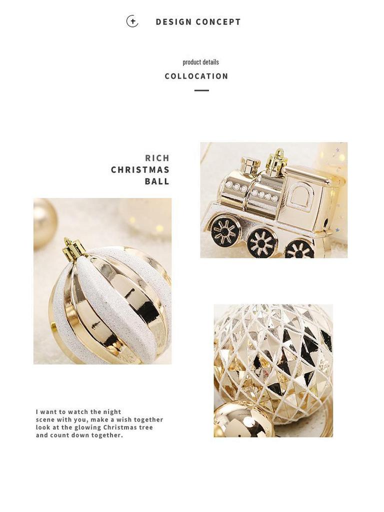 65-Piece Painted Christmas Ball Ornament Set for Tree Decorations