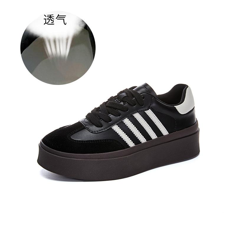 Retro German training shoes versatile platform heightening board shoes 2025 spring new little white shoes women's biscuit shoes women's tide