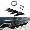 4Pcs Car Rear Spoiler Universal Durable ABS Triangle Curved Surface Rear Bumper Spoiler for Automobile