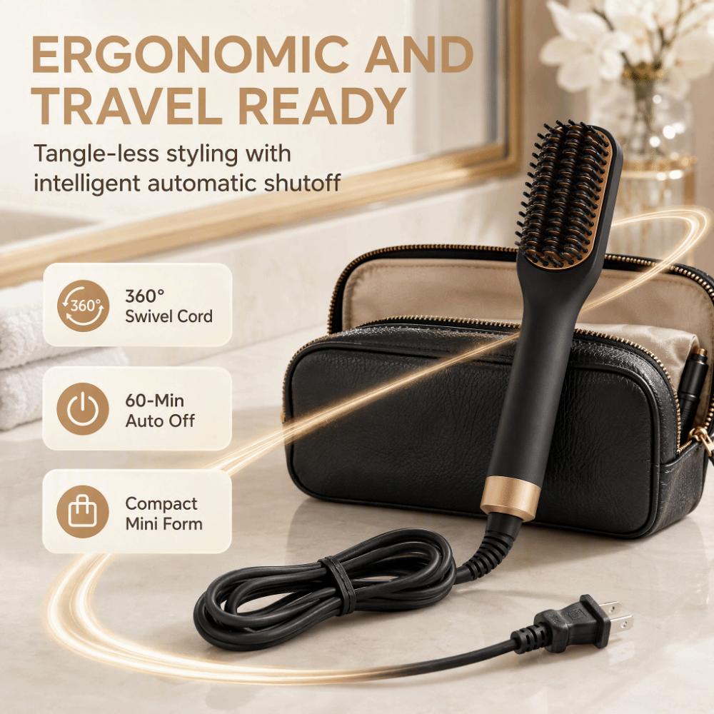 PTC Heating Hair Straightening Brush Tourmaline ceramics Electric Beard Comb  Hair Styling