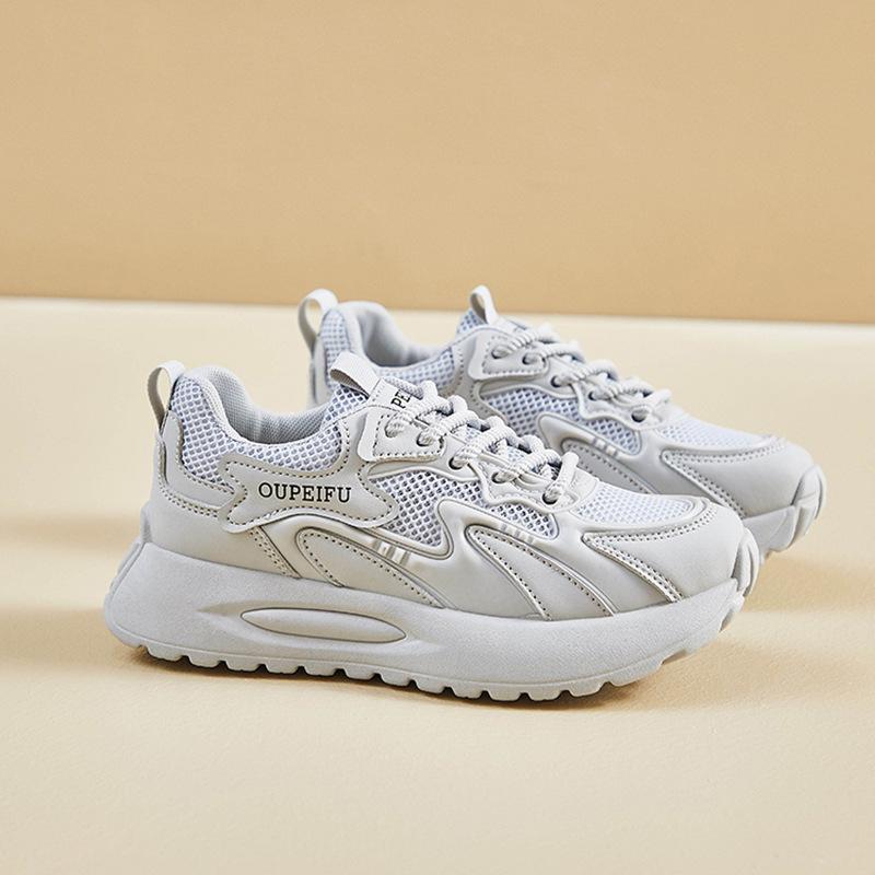 Beliebte Sportschuhe Plateausohle vielseitig dünne Laufnetzschuhe Damen Frühjahr 2025 neue Mesh atmungsaktive Dad-Schuhe