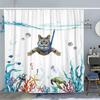 Funny Animal Cartoon Print Shower Curtain, Waterproof Shower Curtain With 12 Hooks, Bathroom Accessories, Bathroom Decoration