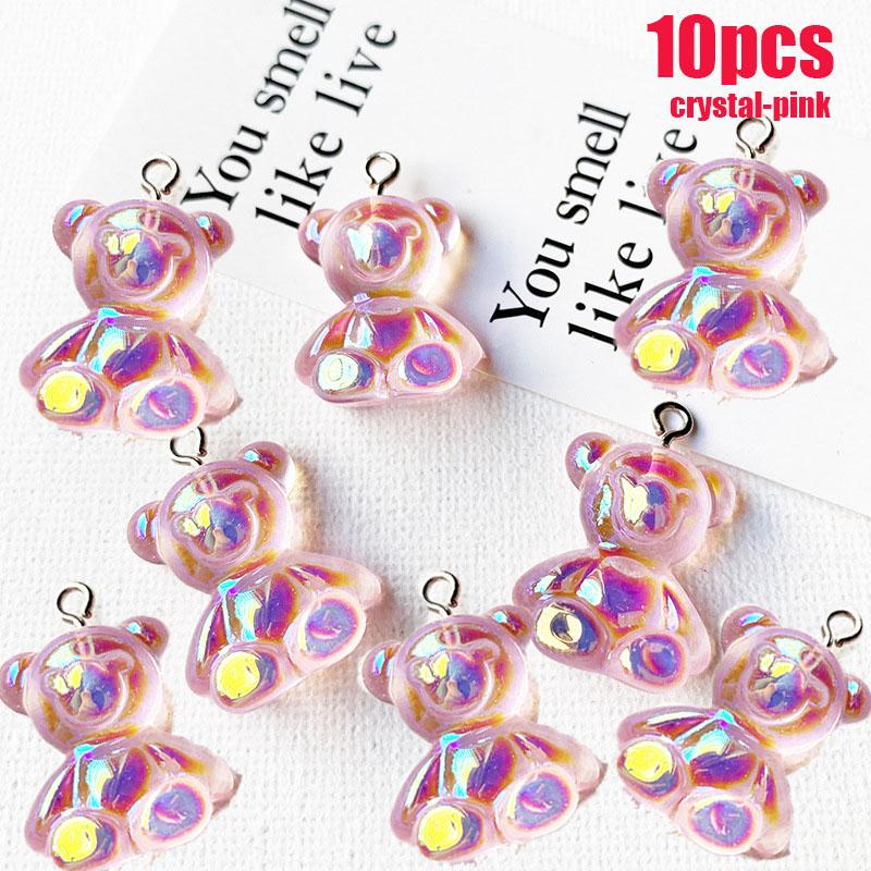 10/50 Stück Bunte Gummibärchen Anhänger Charms für Halskette Armband DIY Ohrringe Schmuck Bären Valentinstagsgeschenk 2,1*1,1cm