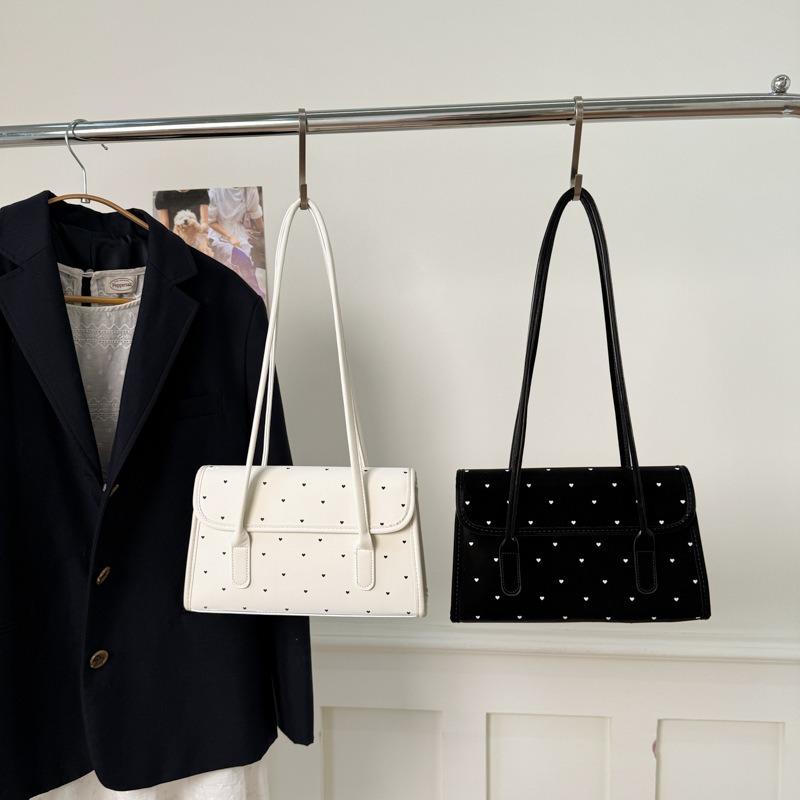 Summer patent leather polka dot handbag, new trendy fashion niche underarm bag, large-capacity commuter tote bag