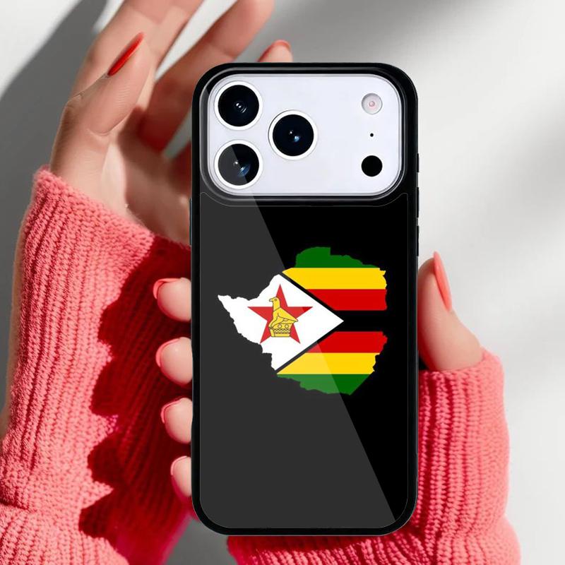 Etui na telefon z flagą Zimbabwe dla iPhone 17 Air 16e 15 14 13 Pro Max Tylna obudowa dla 12 11 Pro Coque